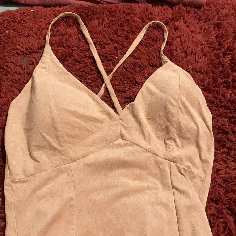 Nude pink open back